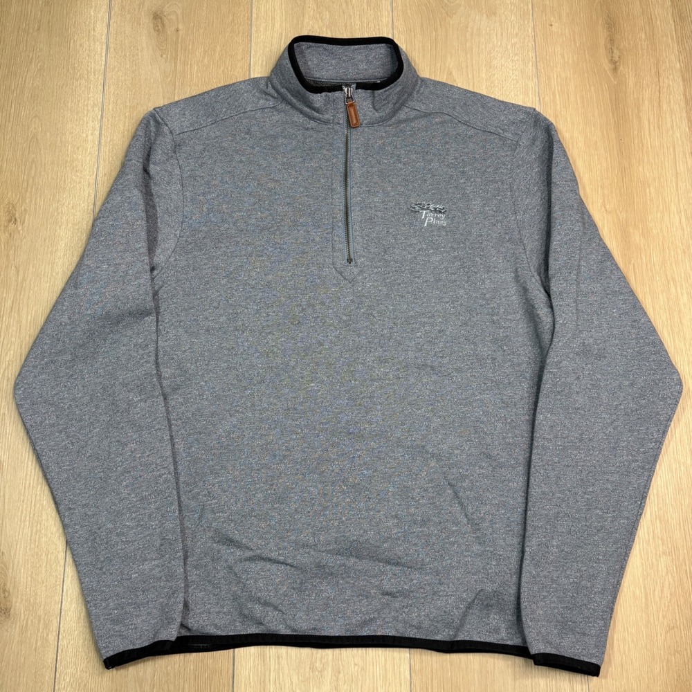 Bermuda Sands Torrey Pines Quarter Zip Pullover Heather Gray Golf Sweater 1/4